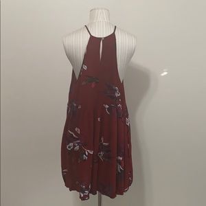 Mini floral dress high neck line w/ pockets